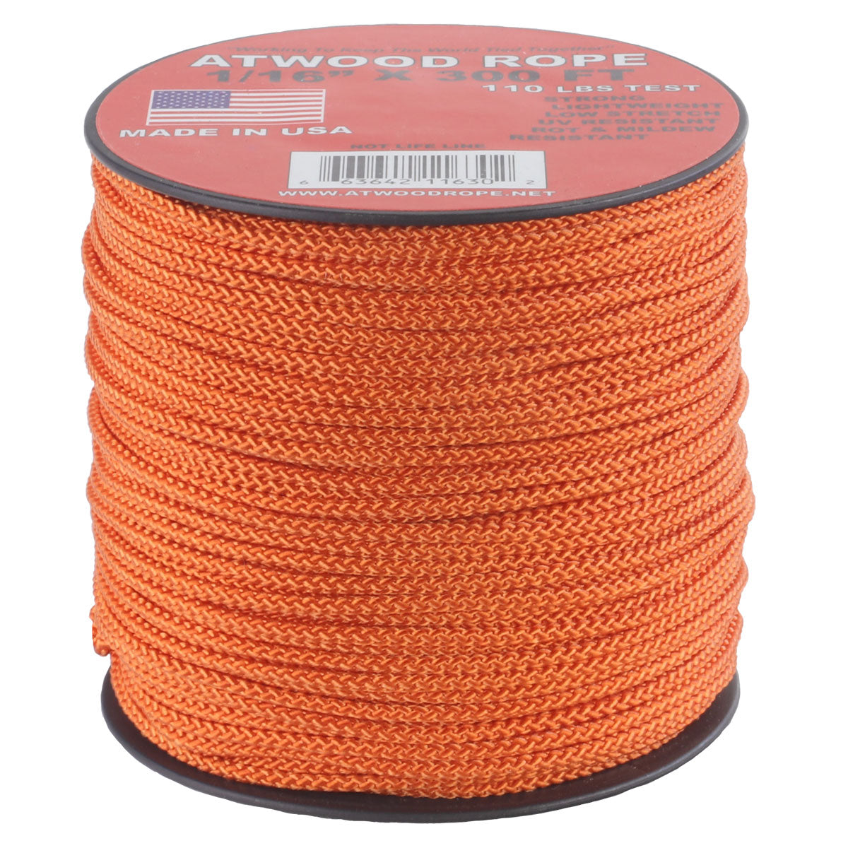 Corde Atwood, 1/16inx300ft UTILITY ROPE **VARIOUS COLORS** (en anglais)