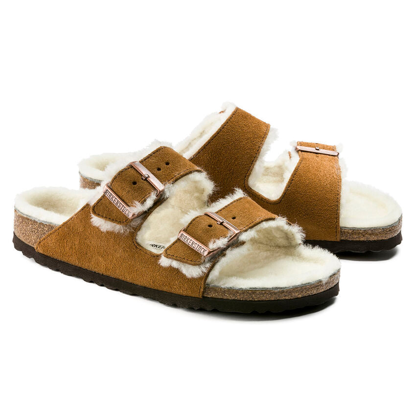 Birkenstock, Arizona - Sandale en cuir et en daim Shearling