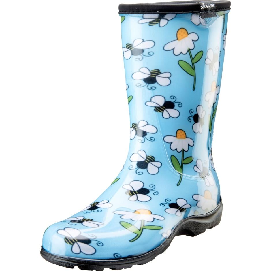 Sloggers, Bottes de pluie et de jardinage Sloggers pour femmes, design Blue Bee