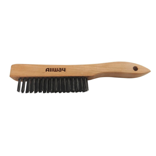 Outils Allway, Brosse métallique à manche en bois - 4X16, étiquetée