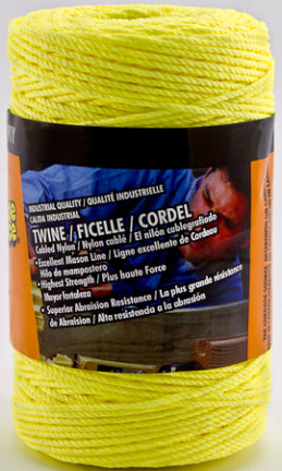 Source de cordage, FICELLE #18X500 TWIST NYLON JAUNE