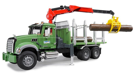 Bruder, Mack Granite Timber Truck avec 3 troncs d'arbre