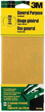 3M, PAPIER DE VERRE COUPE GROSSIÈRE 60 GRIT 6/PK