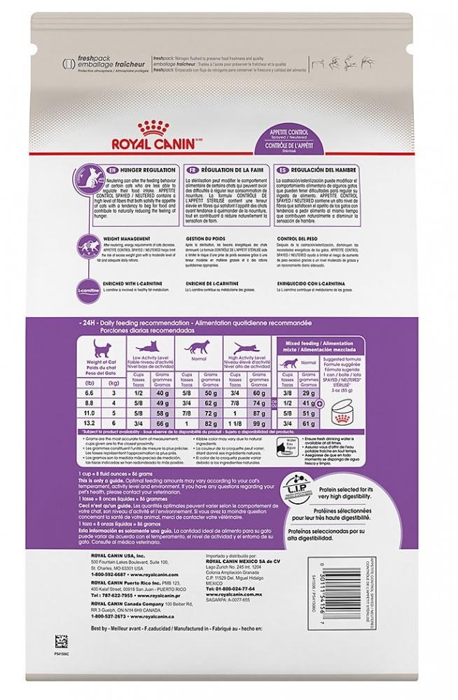 Royal Canin, Royal Canin Feline Health Nutrition Spayed or Neutered Appetite Control croquettes pour chat