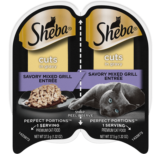 Sheba, SHEBA® PERFECT PORTIONS™ Cuts in Gravy Entrée Savory Mixed Grill