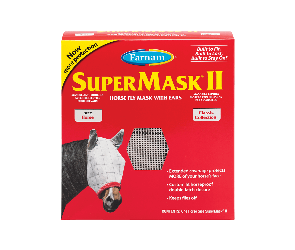 Farnam, SuperMask II Masque anti-mouches pour chevaux