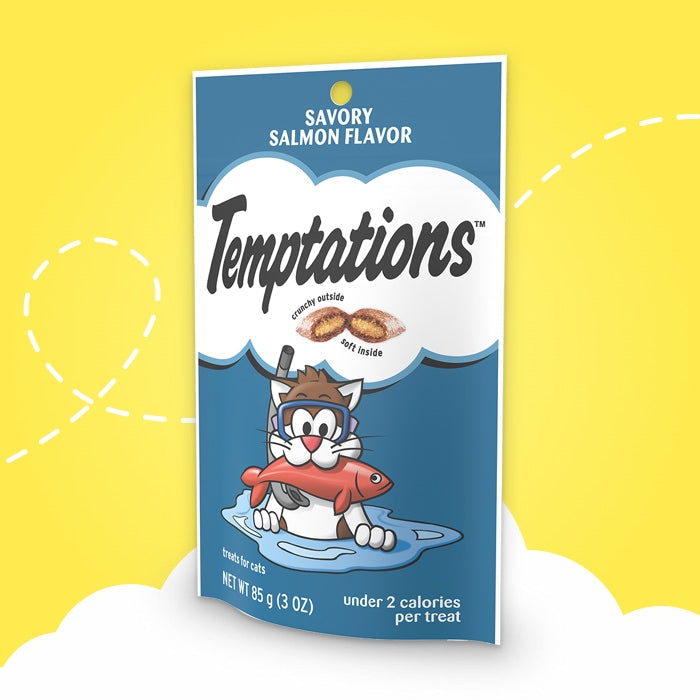 TEMPTATIONS, TEMPTATIONS Treats Savory Salmon Flavor, tube de 30 oz.