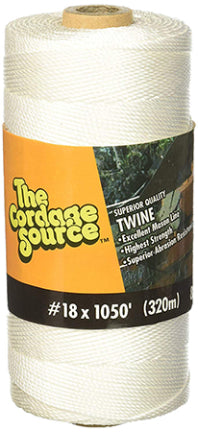 Source de cordage, TWINE #18X1050 TWIST WHITE NYLON SEINE