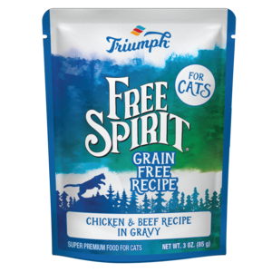 Triomphe, Triumph Free Spirit Recette Poulet & Boeuf Sans Céréales pour Chats