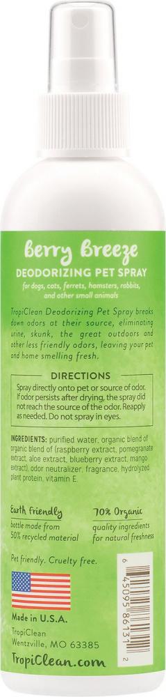 Tropiclean, TropiClean Berry Breeze Spray désodorisant pour animaux de compagnie