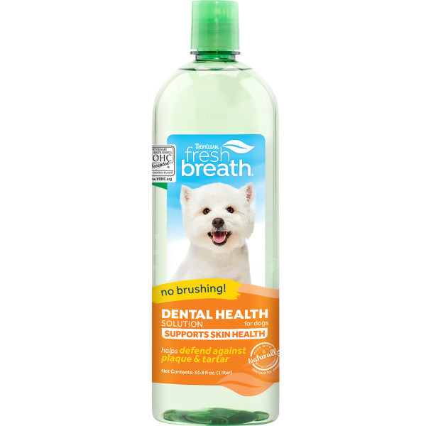 Tropiclean, TropiClean Fresh Breath Dental Health Solution soutient la santé de la peau des chiens