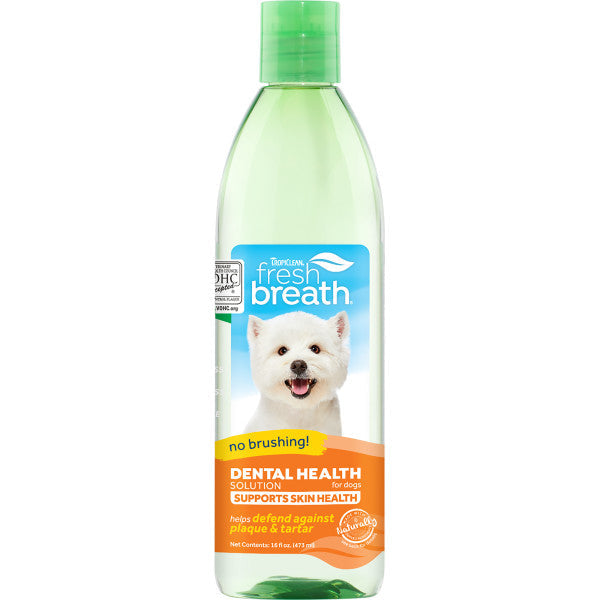 Tropiclean, TropiClean Fresh Breath Dental Health Solution soutient la santé de la peau des chiens