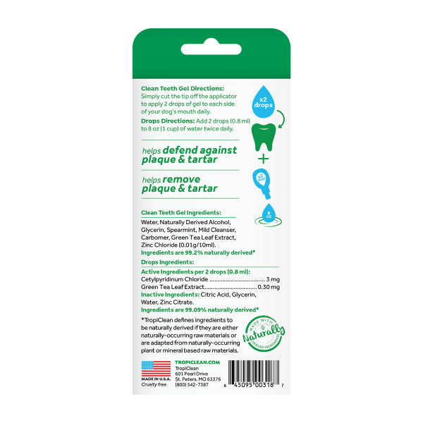 Tropiclean, TropiClean Fresh Breath No Brushing Total Care Kit de gel de nettoyage des dents et des soins bucco-dentaires