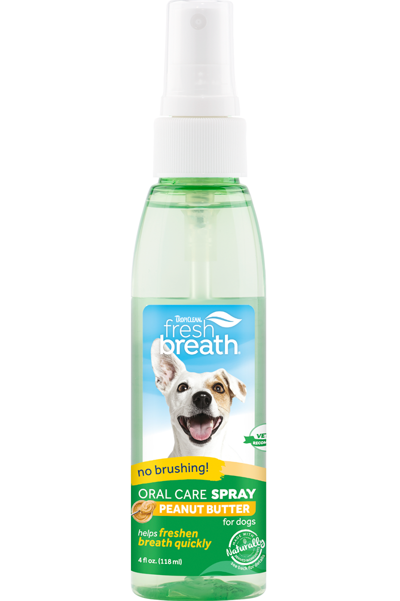 Tropiclean, TropiClean Fresh Breath Spray de soin buccal au beurre de cacahuète pour animaux de compagnie