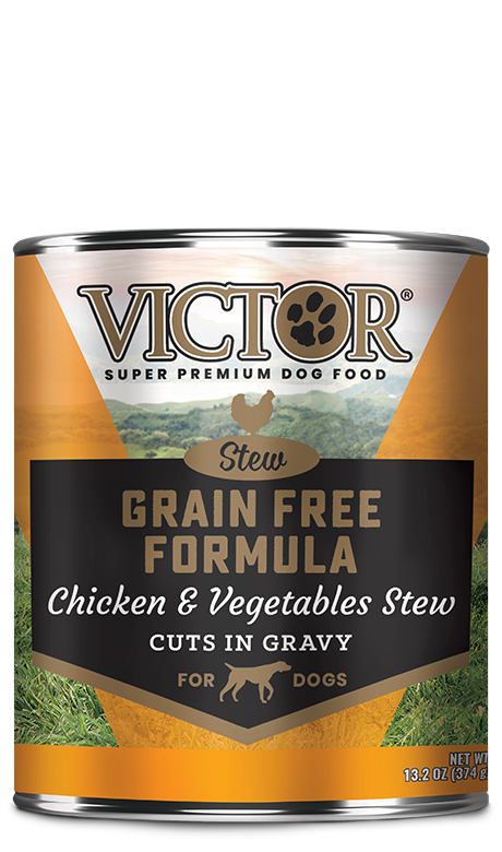 Victor, Victor Formule sans grains avec morceaux de poulet et de légumes en sauce