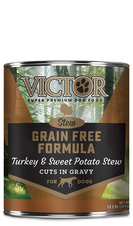 Victor Pet Food, Victor Pet Food Grain Free Formula Turkey and Sweet Potato Cuts in Gravy (Dinde et patates douces en sauce)