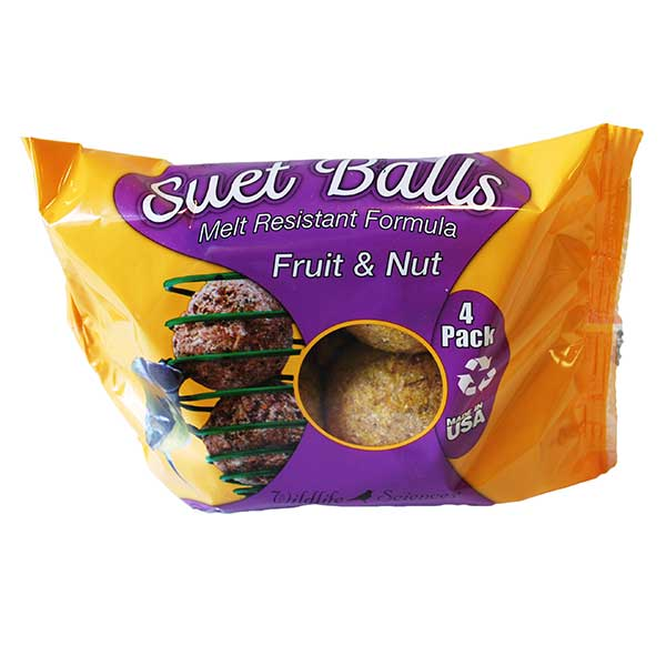 Sciences de la faune, WILDLIFE SCIENCES SUET BALLS FRUIT & NUT 4 PK