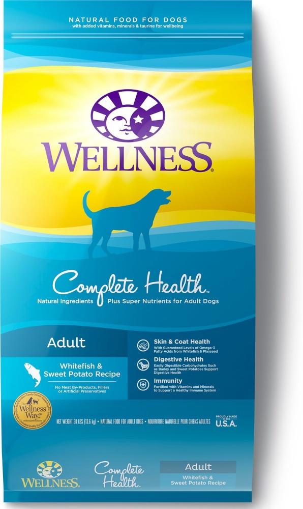 Bien-être, Wellness Complete Health Natural Adult Whitefish and Sweet Potato Recipe (nourriture sèche pour chiens adultes)