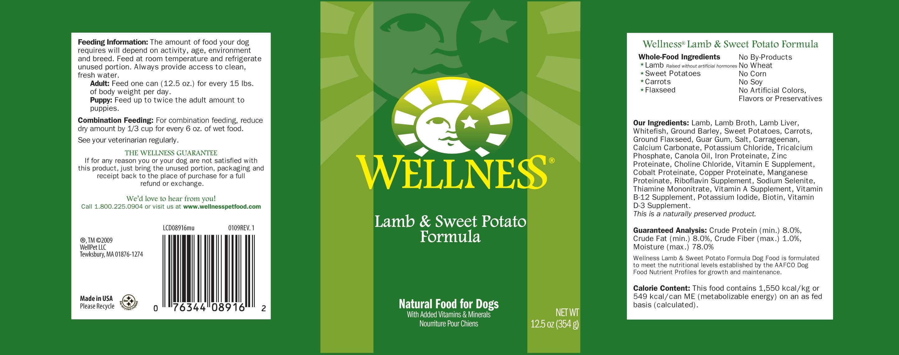 Bien-être, Wellness Complete Health Natural Lamb and Sweet Potato Recipe Wet Canned Dog Food (nourriture humide en conserve pour chiens)