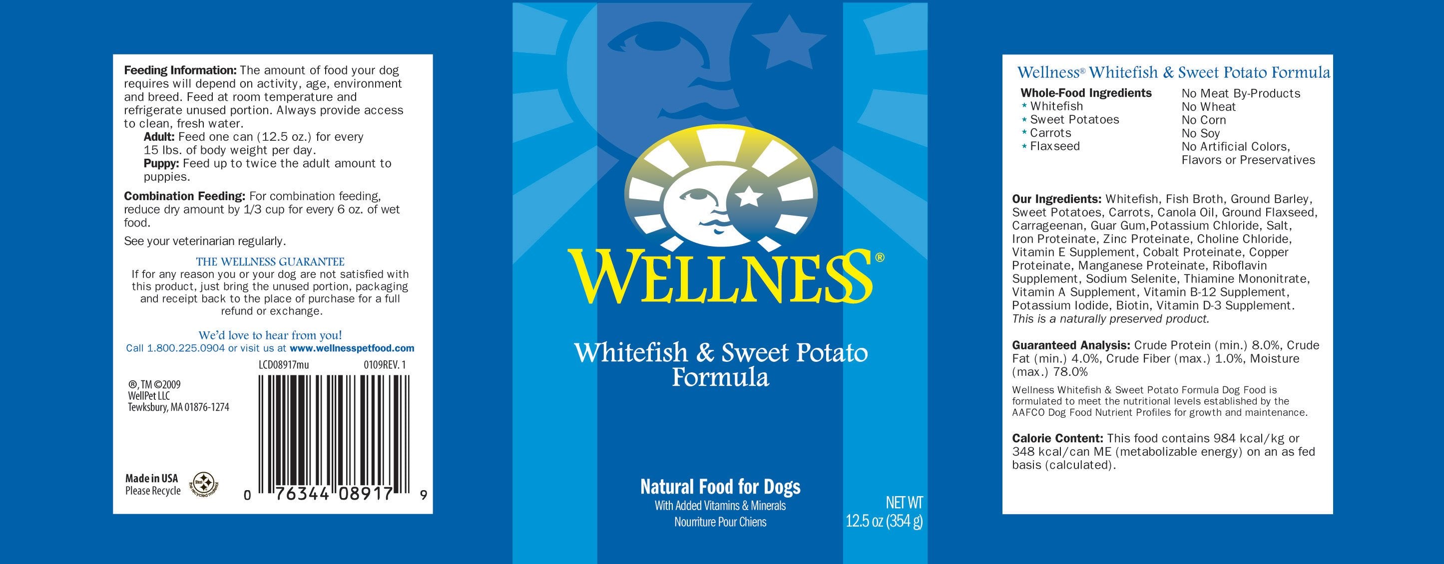 Bien-être, Wellness Complete Health Natural Whitefish and Sweet Potato Recipe Wet Canned Dog Food (nourriture humide en conserve pour chiens)