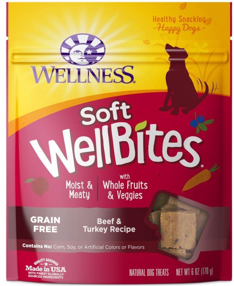 Bien-être, Wellness Natural Grain Free Wellbites Soft Beef and Turkey Recipe (gâteries pour chiens à base de bœuf et de dinde)