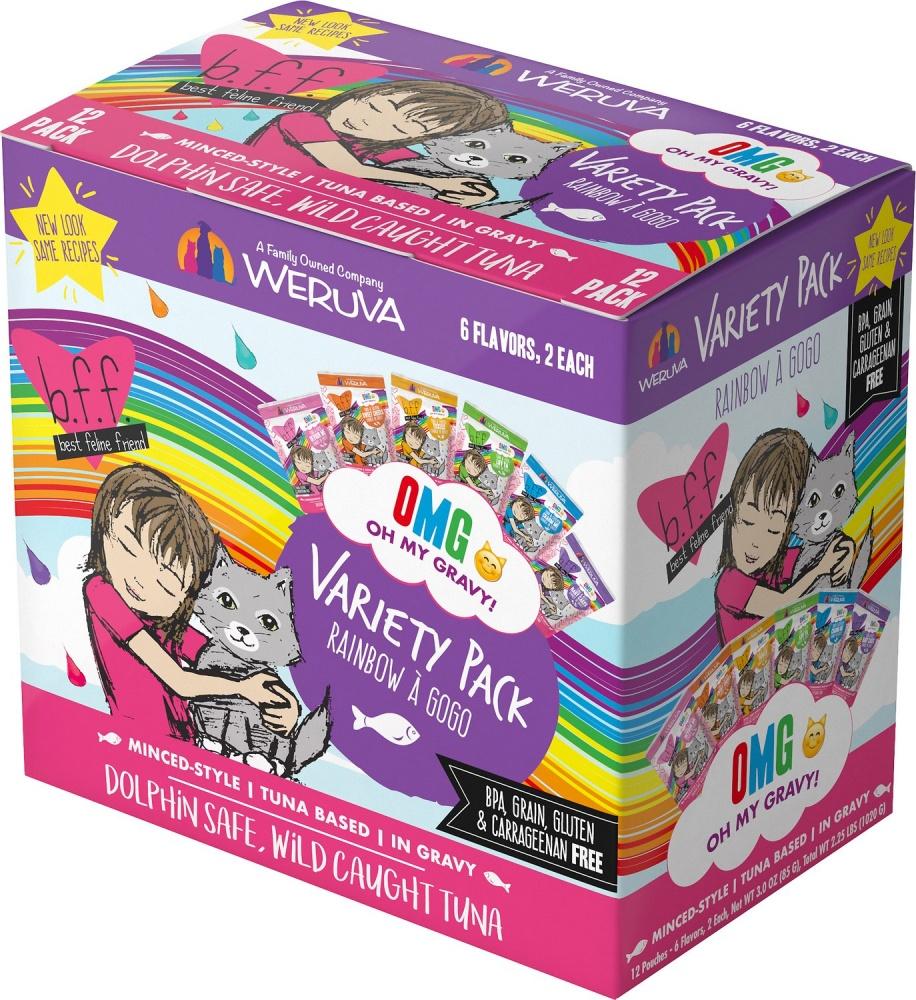 Weruva, Weruva BFF OMG Rainbow A Go Go Cat Variety Pack sans céréales