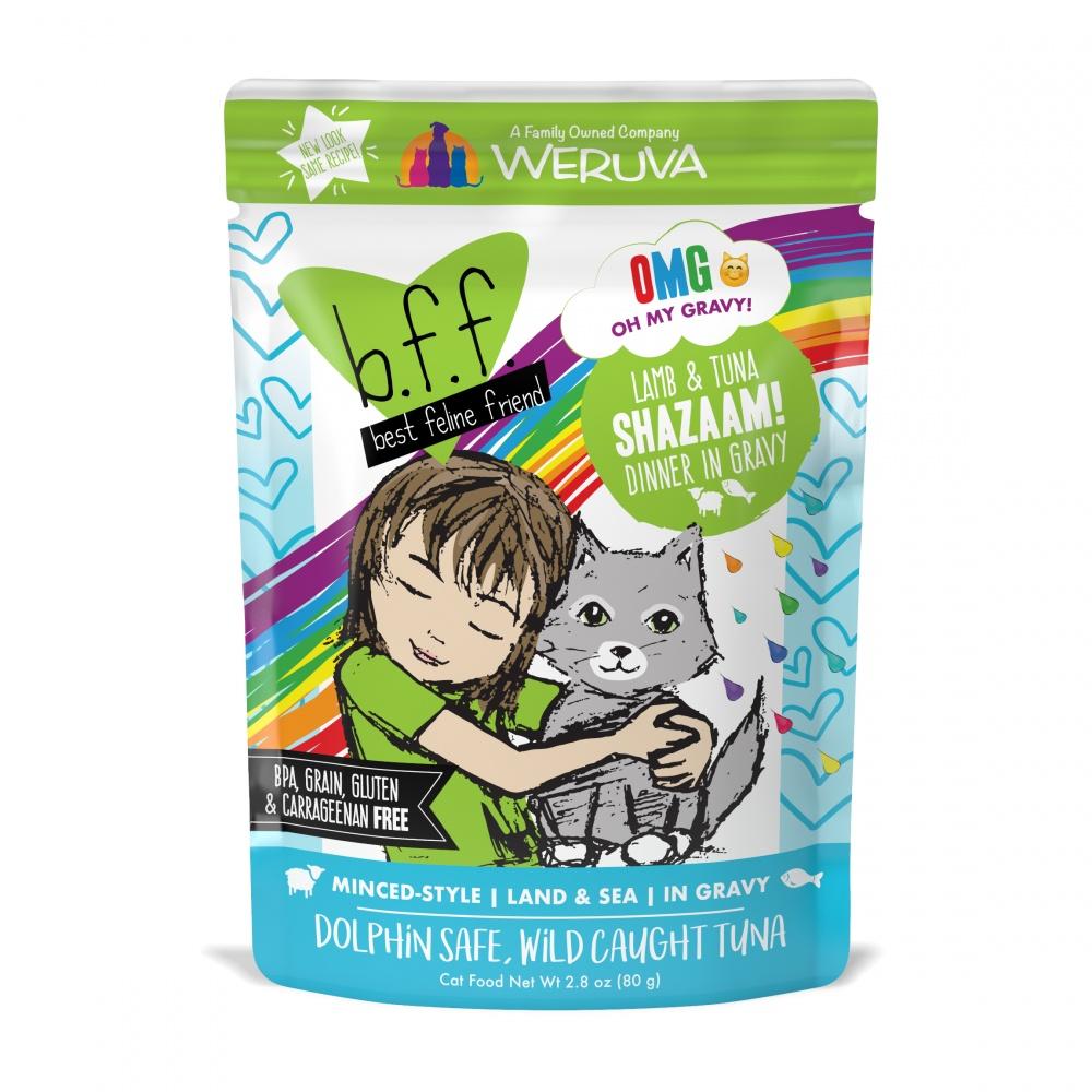 Weruva, Weruva BFF Oh My Gravy Shazaam Agneau et thon en sauce sans céréales - sachet de croquettes pour chat