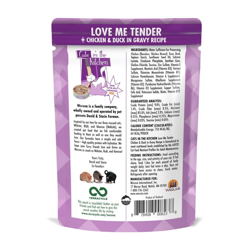 Weruva, Weruva Cats In the Kitchen Love Me Tender Pouches nourriture humide pour chats