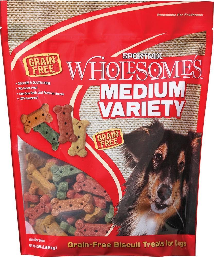 Grosses maisons, Wholesomes Medium Variety Biscuits Friandises pour chiens sans céréales