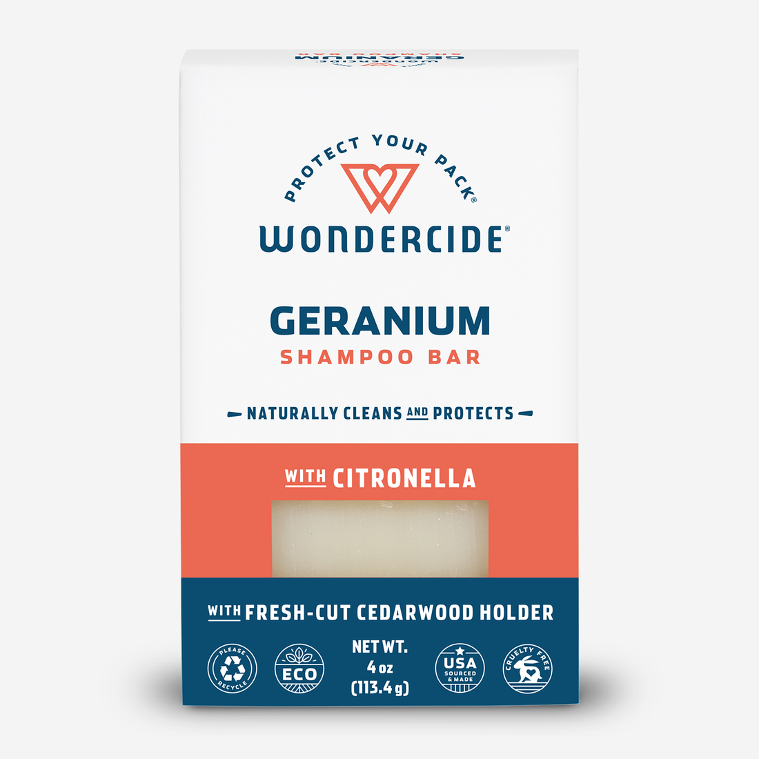 Wondercide, Wondercide Barre de shampoing au géranium pour chiens et chats aux huiles essentielles naturelles