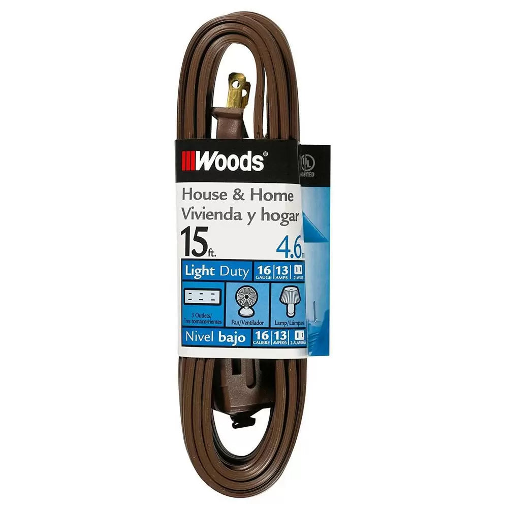 Woods, Woods® Rallonge à 3 prises 15 pi. brun