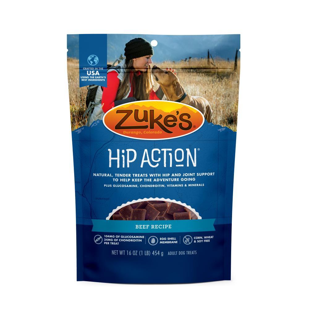 Zukes, Zukes Hip Action Friandises au boeuf pour chiens avec Glucosamine et Chondroïtine